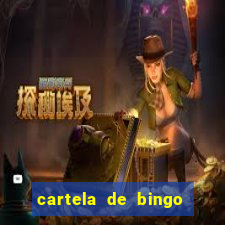 cartela de bingo cha de panela