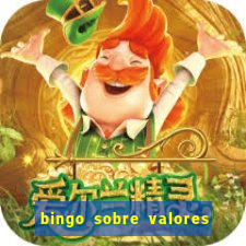 bingo sobre valores para imprimir